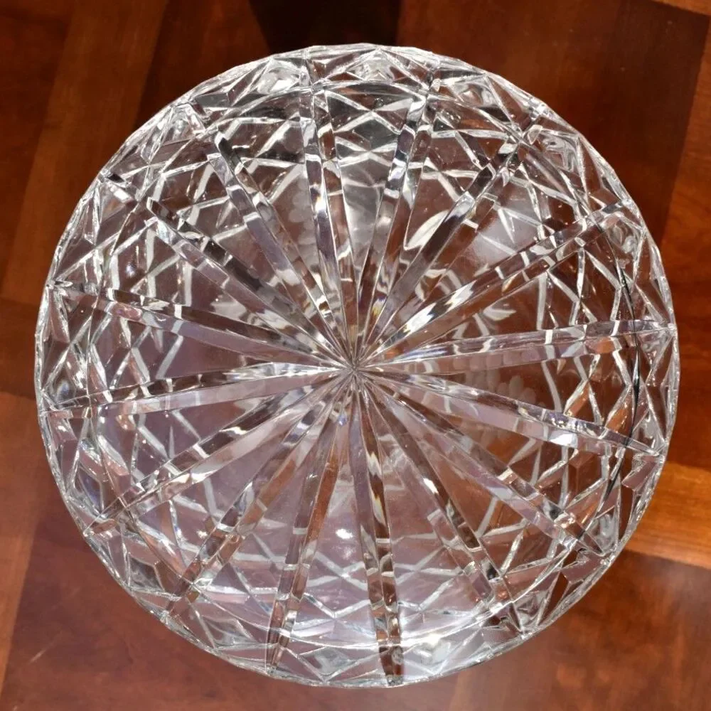 Polish 24% Lead Crystal Clear Decanter with Grape Motif – 9.25